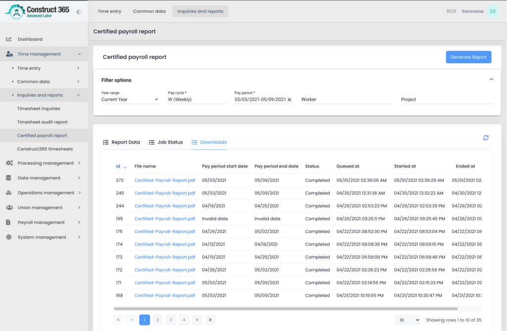 Certified payroll report - Downloads
